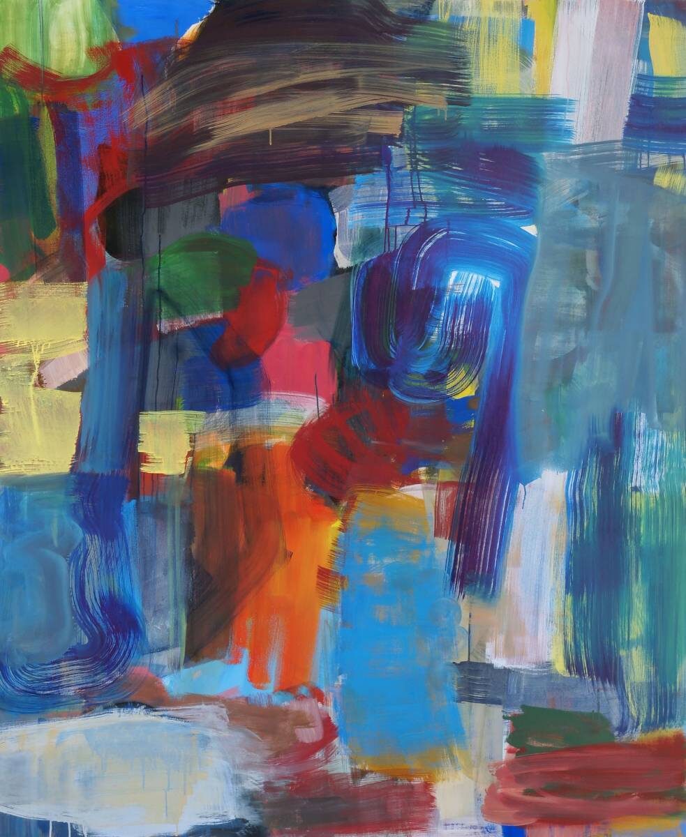 Gemälde von Christine Gläser: vor gelb, 2009, Eitempera auf Baumwolle