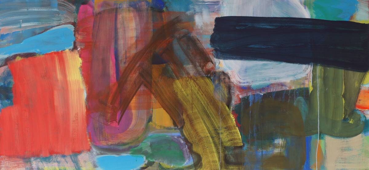 Gemälde von Christine Gläser: Film, 2010, Eitempera auf Baumwolle, 70x150 cm
