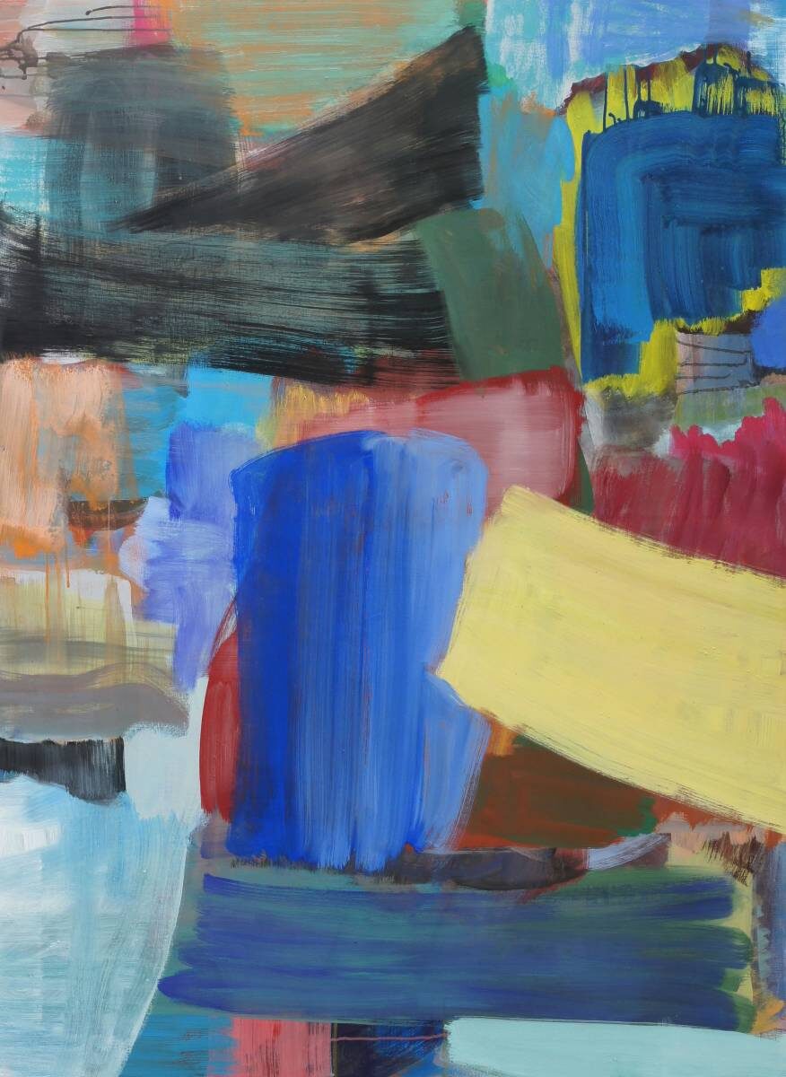 Gemälde von Christine Gläser: Dock, 2010, Eitempera auf Baumwolle, 150x110 cm