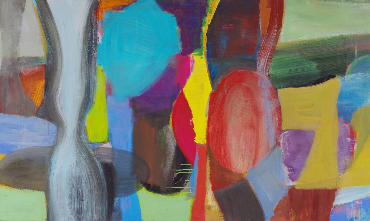 Gemälde von Christine Gläser: Blickfang, 2012, Eitempera auf Baumwolle, 90x150 cm