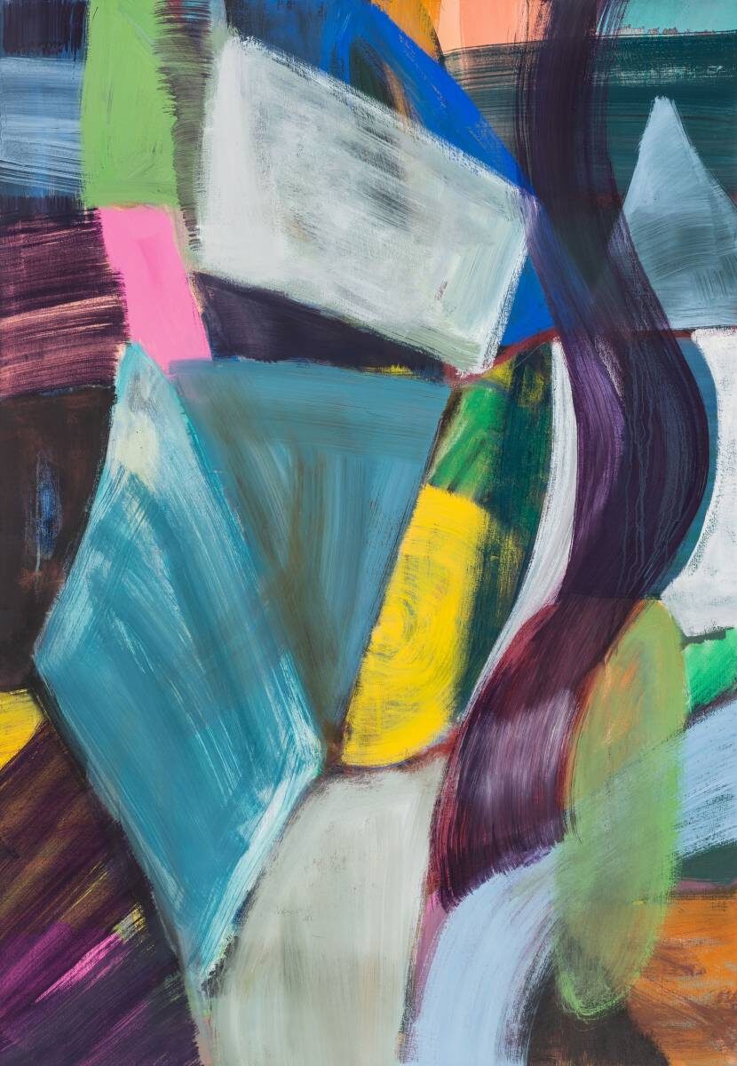 Gemälde von Christine Gläser: Keil, 2014, Eitempera auf Baumwolle, 100x70 cm