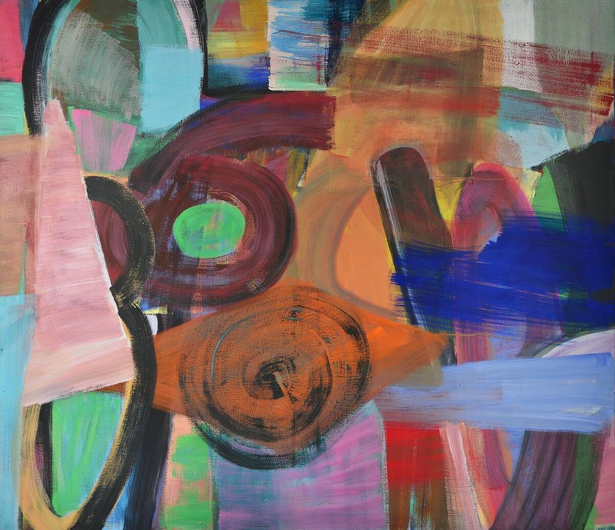 Gemälde von Christine Gläser: sechseins, 2015, Eitempera auf Baumwolle, 130x150 cm