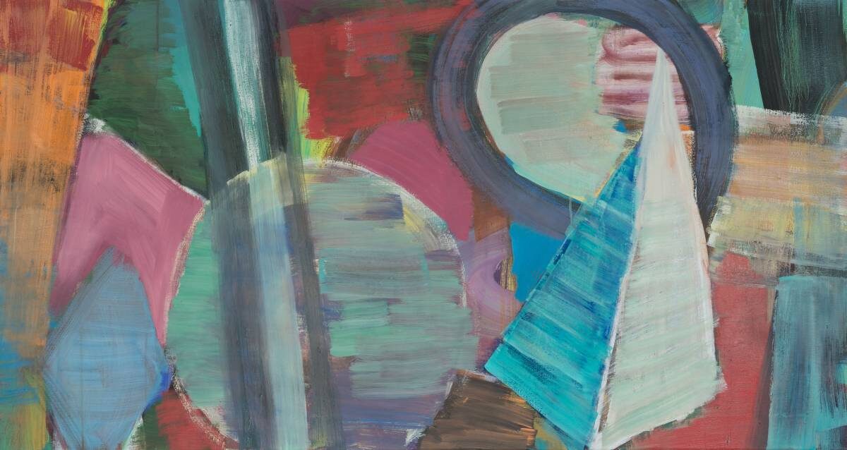 Gemälde von Christine Gläser: Fokus, 2015, Eitempera auf Baumwolle, 80x150 cm