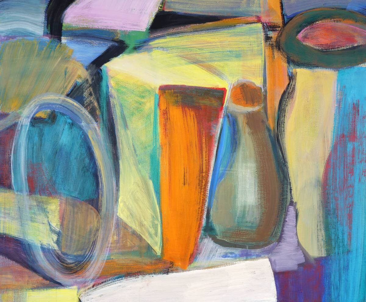 Gemälde von Christine Gläser: dingfest, 2017, Eitempera auf Baumwolle, 100×120cm