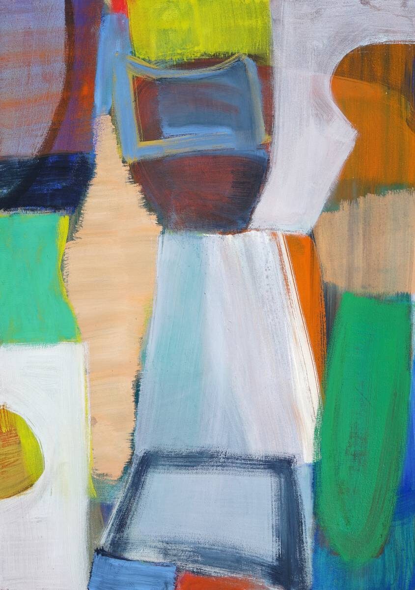 Gemälde von Christine Gläser: offen, 2017, Eitempera auf Baumwolle, 70×50cm