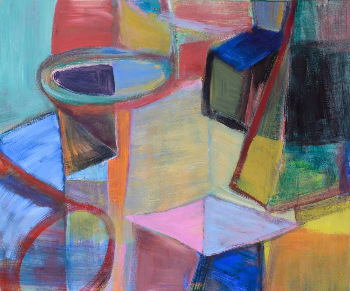 Gemälde von Christine Gläser: durchblick, 2018, Eitempera auf Baumwolle, 100 x 120 cm