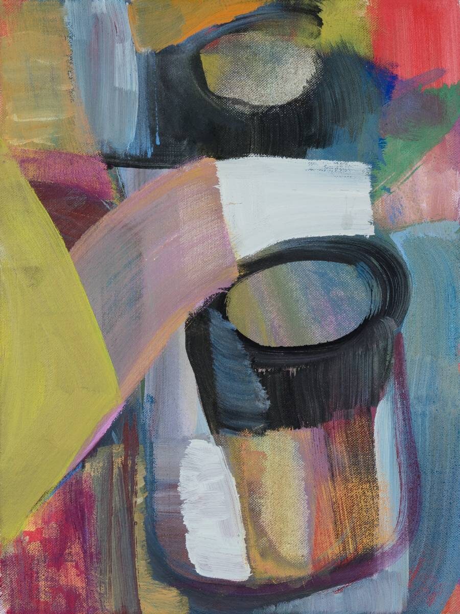 Gemälde von Christine Gläser: gelbeck, 2019, Eitempera auf Baumwolle, 40 x 30 cm
