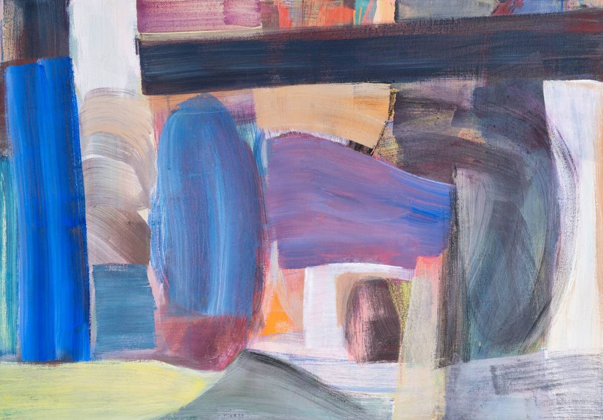 Gemälde von Christine Gläser: fern, 2020, Eitempera auf Baumwolle, 70 x 100 cm