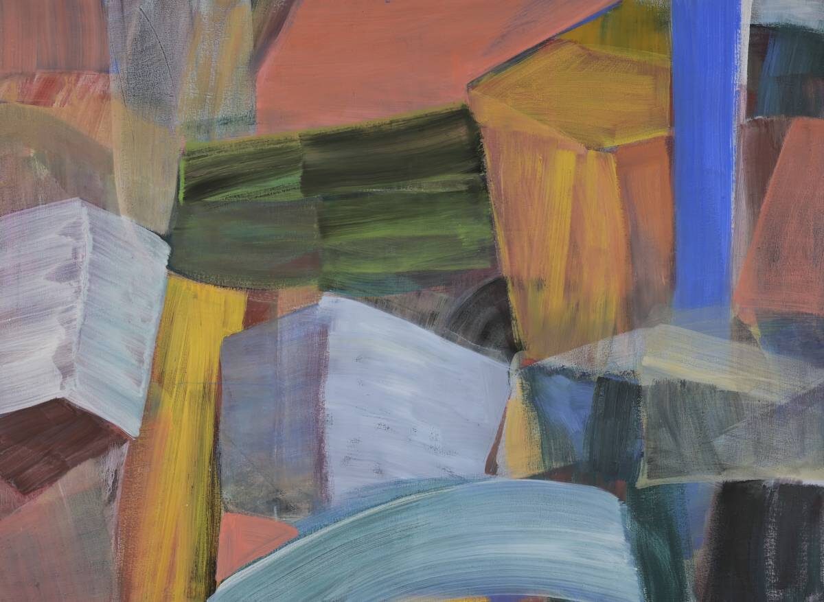 Gemälde von Christine Gläser: Wucht, 2020, Eitempera auf Baumwolle, 110 x 150 cm