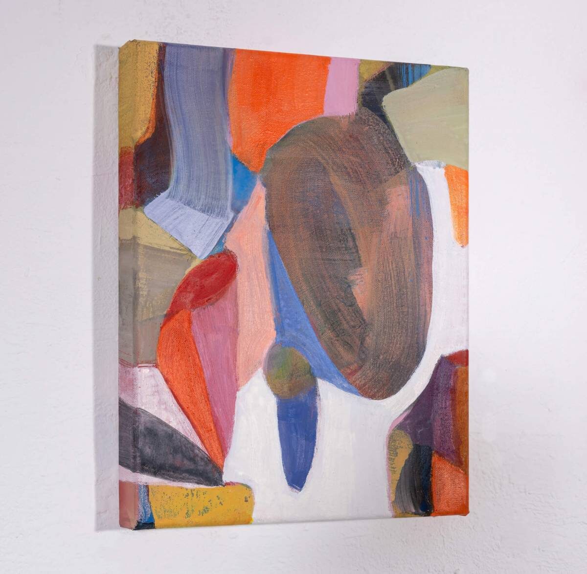 Gemälde von Christine Gläser: vor blau, 2021, Eitempera auf Baumwolle, 35 x 27 x 3,5 cm