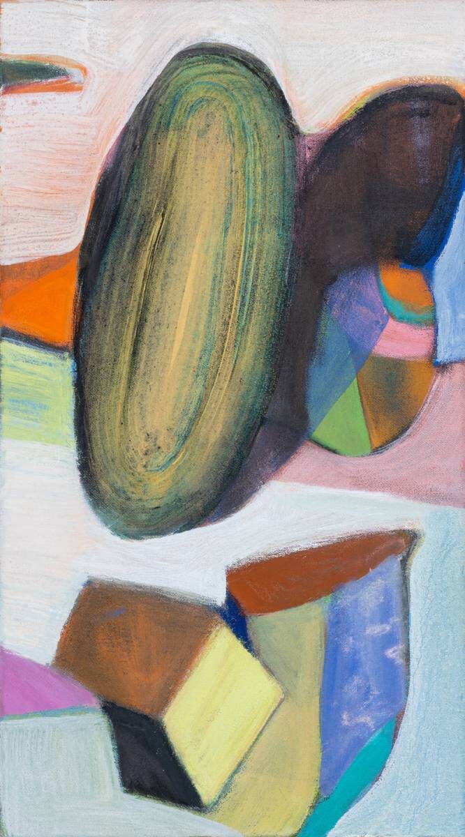 Gemälde von Christine Gläser: Schatten, 2022, Eitempera auf Leinwand, 45 x 22 cm