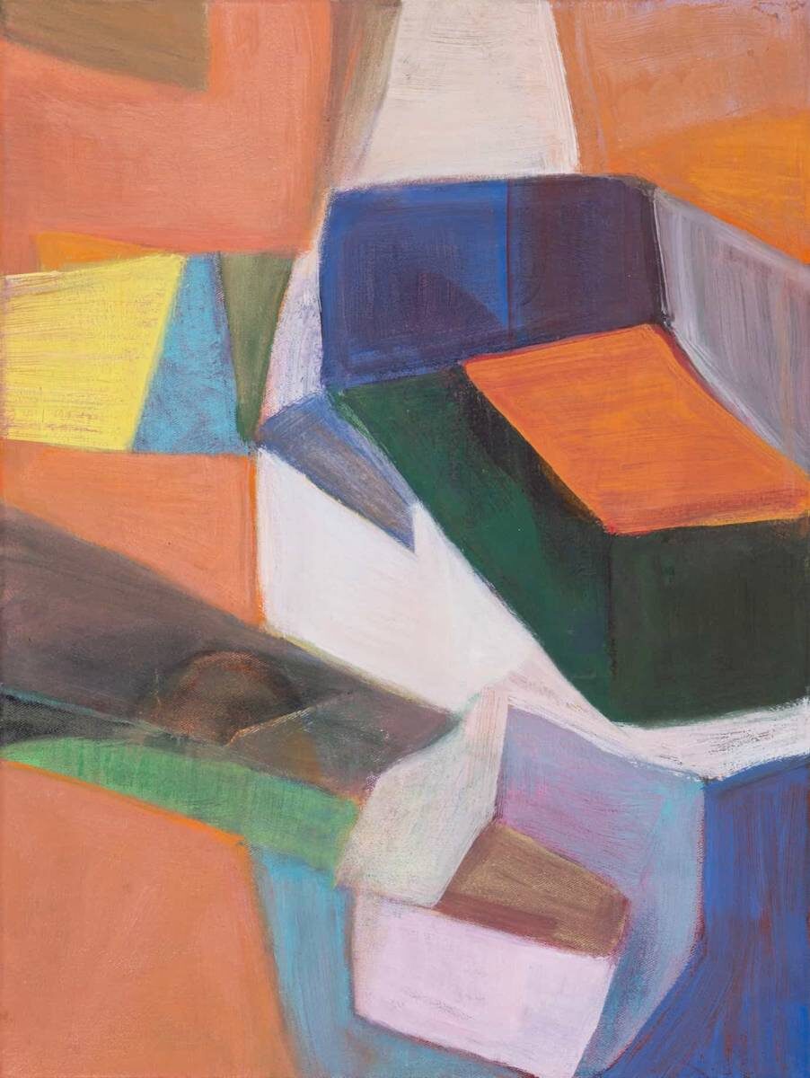 Gemälde von Christine Gläser: orange, 2022, Eitempera auf Leinwand, 40 x 30 cm