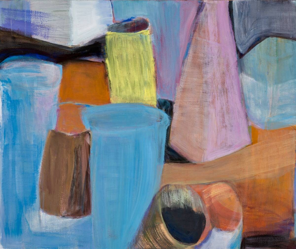 Gemälde von Christine Gläser: Sicht, 2022, Eitempera auf Baumwolle, 100 x 120 cm