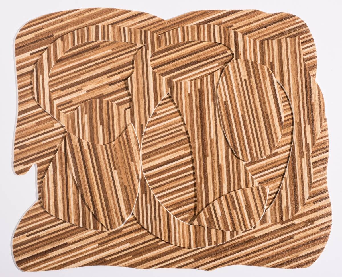Arbeit von Christine Gläser: bamboo, 2013, PVC, Acrylstift, 43x51 cm