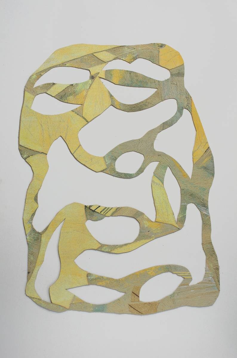 Arbeit von Christine Gläser: vif, 2013, Linoleum, Ölfarbe, 69x50 cm