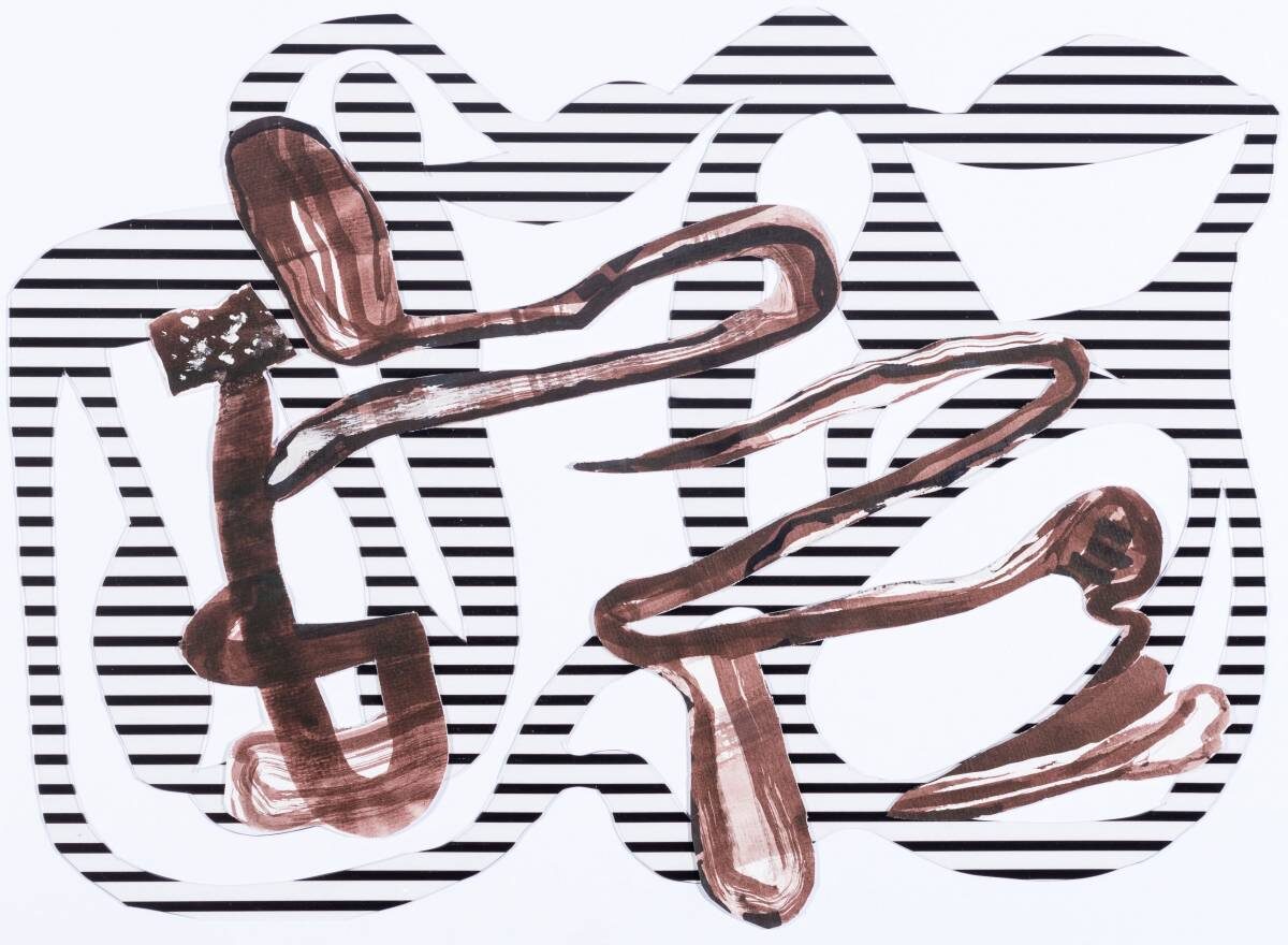 Arbeit von Christine Gläser: fauna, 2014, Gouache, Folie, Filzstift, 30x41 cm