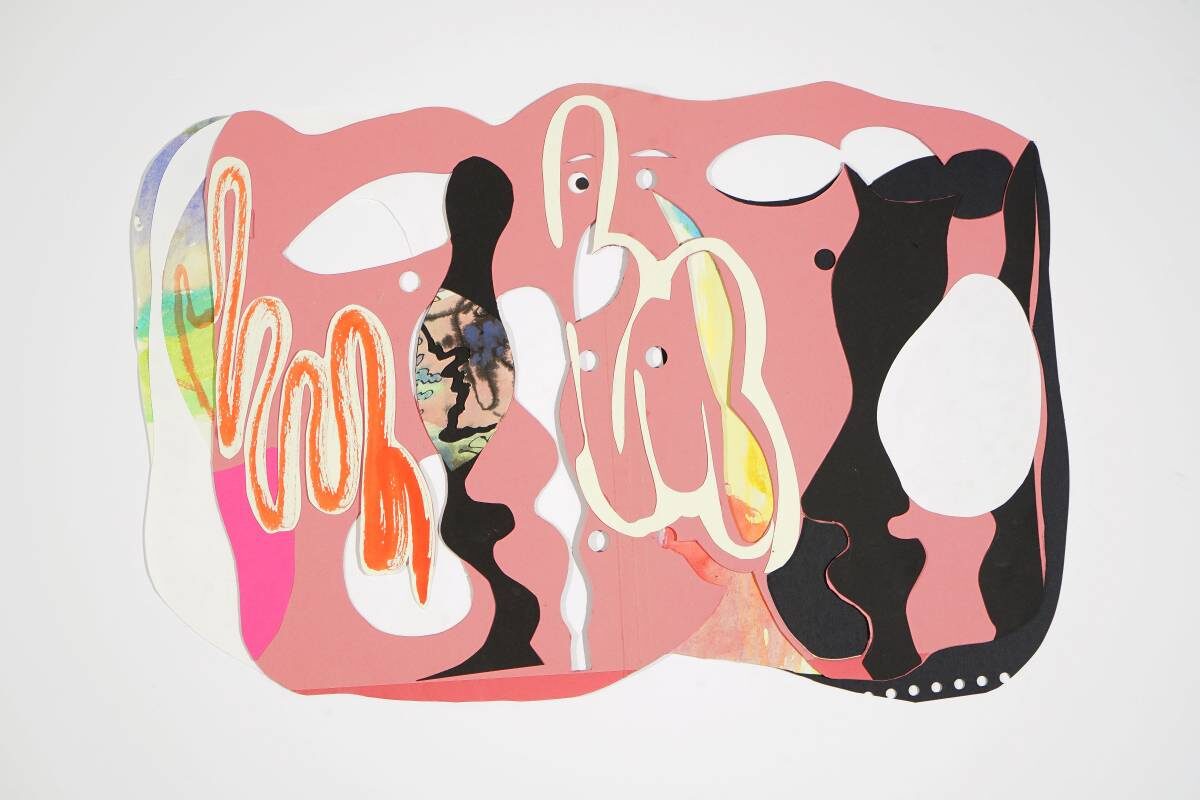 Arbeit von Christine Gläser: funky, 2018, Pappe, Papier, 35 x 51 cm