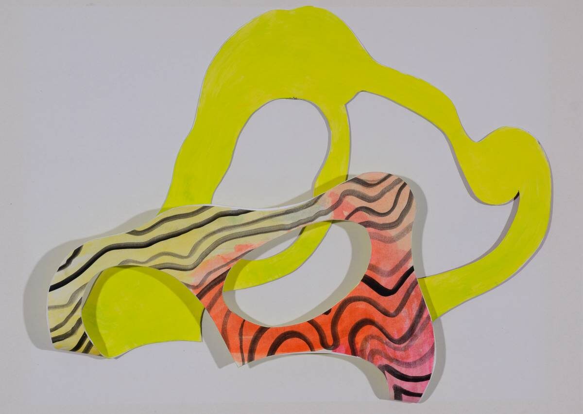 Arbeit von Christine Gläser: tiger, 2019, Karton bemalt, 50 x 62 x 3 cm