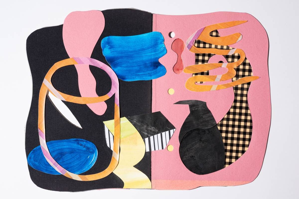 Arbeit von Christine Gläser: Halbschwarz, 2020, Collage, 34 x 46 cm