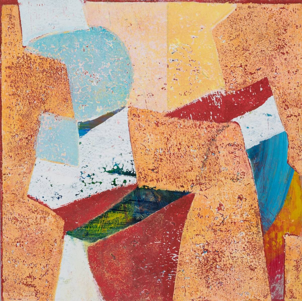Arbeit von Christine Gläser: steigen, 2023, Linolschnitt Unikat, 25 x 25 cm
